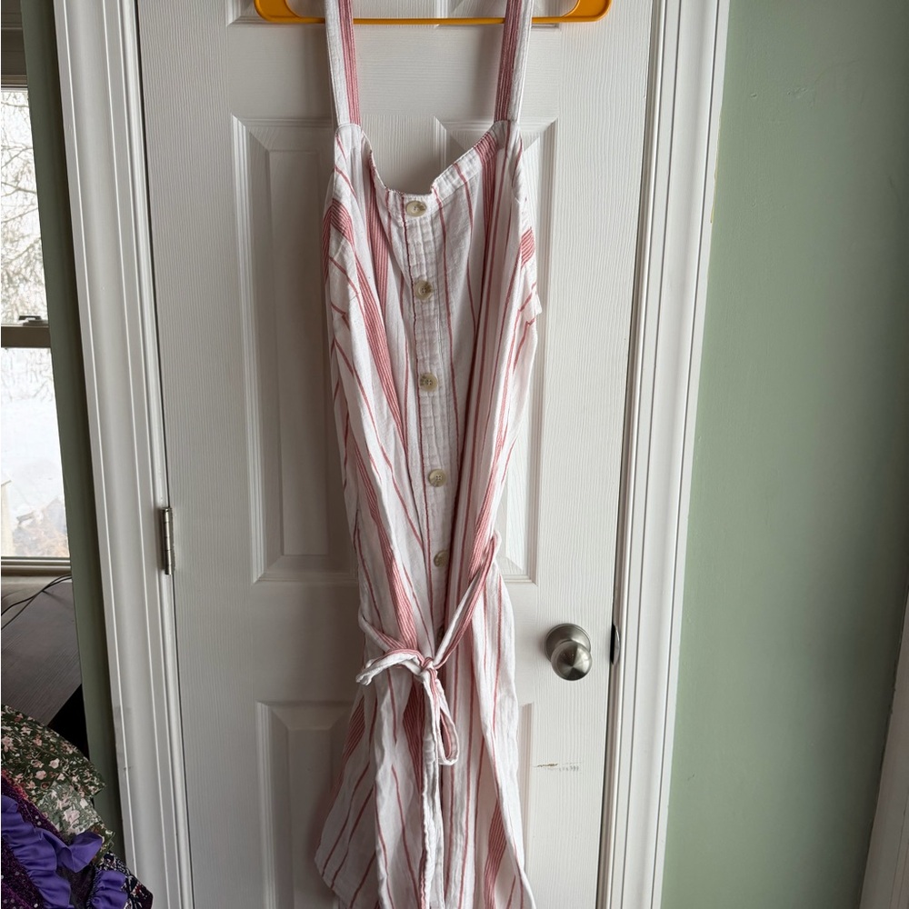 Striped Pink and White Cotton Dress